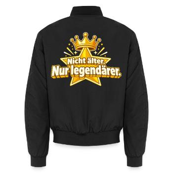 Geburtstag Legende – Geburtstagsgeschenk - Unisex Bomberjacke - Schwarz - Hinten - AI Model Male 185 light (185cm)