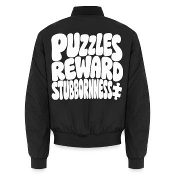 Puzzlehumor – Puzzles Reward Stubbornness - Unisex Bomberjacke - Schwarz - Hinten - AI Model Male 185 light (185cm)