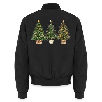 Dreifache Festtags-Tanne - Unisex Bomberjacke - Schwarz - Hinten - AI Model Male 185 light (185cm)