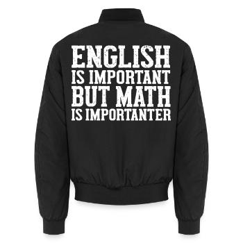 Lustiger Englischlehrer Grammatik-Zeichensetzungsschüler - Unisex Bomberjacke - Schwarz - Hinten - AI Model Male 185 light (185cm)