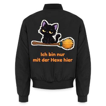 Ich bin nur mit der Hexe hier – Partnershirt - Unisex Bomberjacke - Schwarz - Hinten - AI Model Male 185 light (185cm)