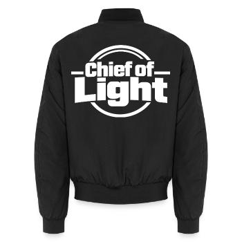 Veranstaltungstechnik Chief of Light - Unisex Bomberjacke - Schwarz - Hinten - AI Model Male 185 light (185cm)