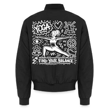 Yoga - Unisex Bomberjacke - Schwarz - Hinten - AI Model Male 185 light (185cm)