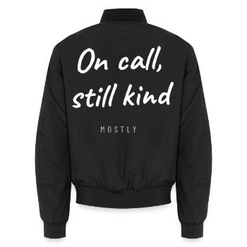 Arzt Krankenhaus Lustig Praxis Visite Aerztin Dokt - Unisex Bomberjacke - Schwarz - Hinten - AI Model Male 185 light (185cm)