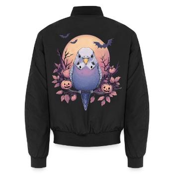 Wellensittich Halloween - Unisex Bomberjacke - Schwarz - Hinten - AI Model Male 185 light (185cm)