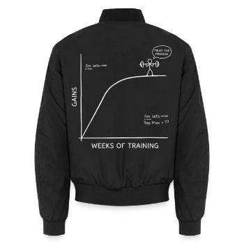 Gains Kurve Training Fitness Humor Mathe Nerd Gym - Unisex Bomberjacke - Schwarz - Hinten - AI Model Male 185 light (185cm)