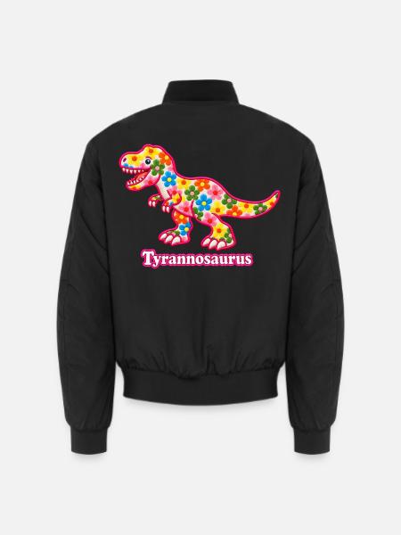 Floraler Tyrannosaurus T-Rex – Pyrenäenlinien-Labor - Unisex Bomberjacke - Schwarz