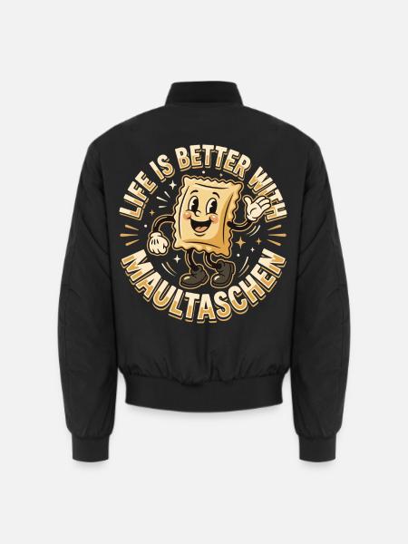 Maultaschen Retro Cartoon - Unisex Bomberjacke - Schwarz