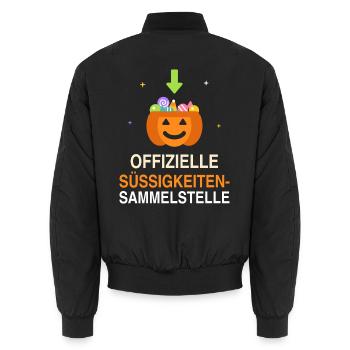 Offizielle Süßigkeiten-Sammelstelle Halloween - Unisex Bomberjacke - Schwarz - Hinten - AI Model Male 185 light (185cm)