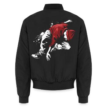 Breakdancer Zeichnung - Unisex Bomberjacke - Schwarz - Hinten - AI Model Male 185 light (185cm)