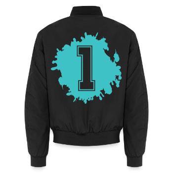 Einser Spritzer 1 Türkis - Unisex Bomberjacke - Schwarz - Hinten - AI Model Male 185 light (185cm)
