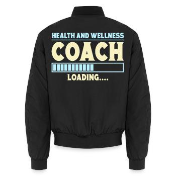Fitness Motivation Bodybuilder Health Coach Gym - Unisex Bomberjacke - Schwarz - Hinten - AI Model Male 185 light (185cm)