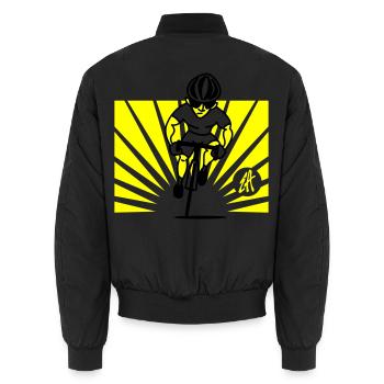 Cyclist - Unisex Bomber Jacket - black - Back - AI Model Male 185 light (185cm)