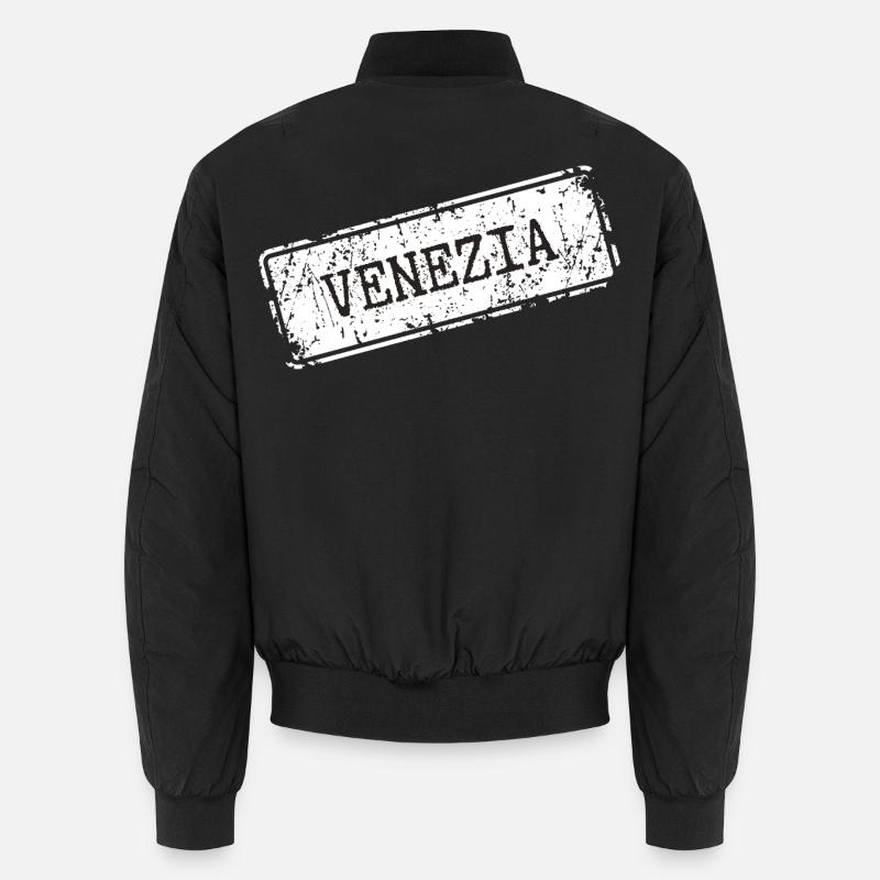 Venezia Stadtsilhouette Design - Unisex Bomberjacke - Schwarz