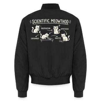 Wissenschaftliche Katzenmethode - Unisex Bomberjacke - Schwarz - Hinten - AI Model Male 185 light (185cm)
