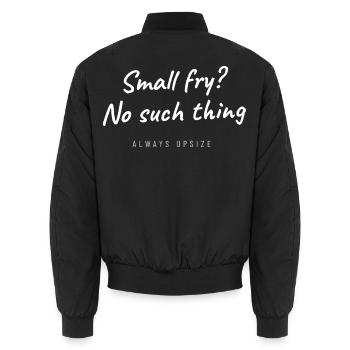 Pommes Imbiss Snack Pommes Frites Lustig Kartoffel - Unisex Bomberjacke - Schwarz - Hinten - AI Model Male 185 light (185cm)