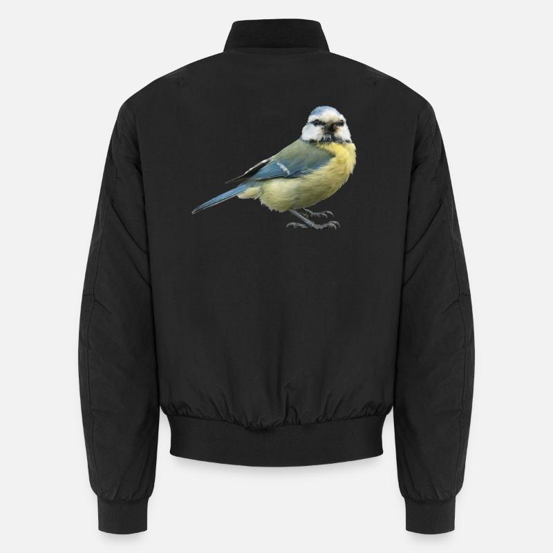Vogel Blaumeise - Unisex Bomberjacke - Schwarz