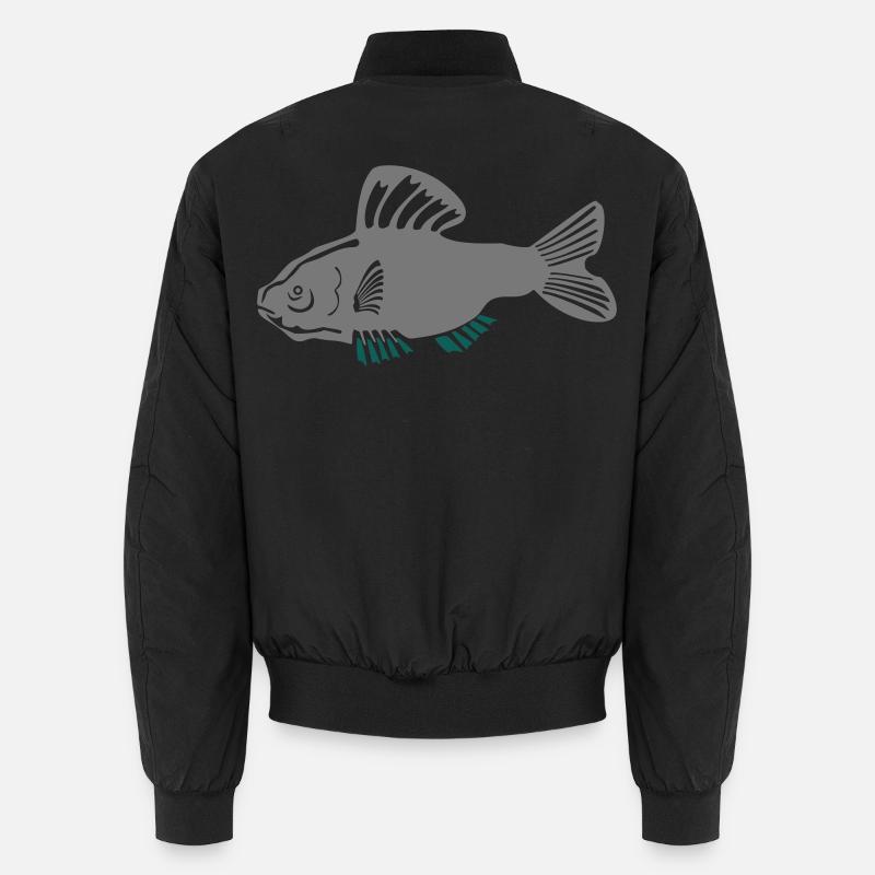 Poisson-chat gris avec accent turquoise Bomber unisexe