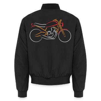Motorbike Classic Bike Lines Outline multicolored - Unisex Bomber Jacket - black - Back - AI Model Male 185 light (185cm)