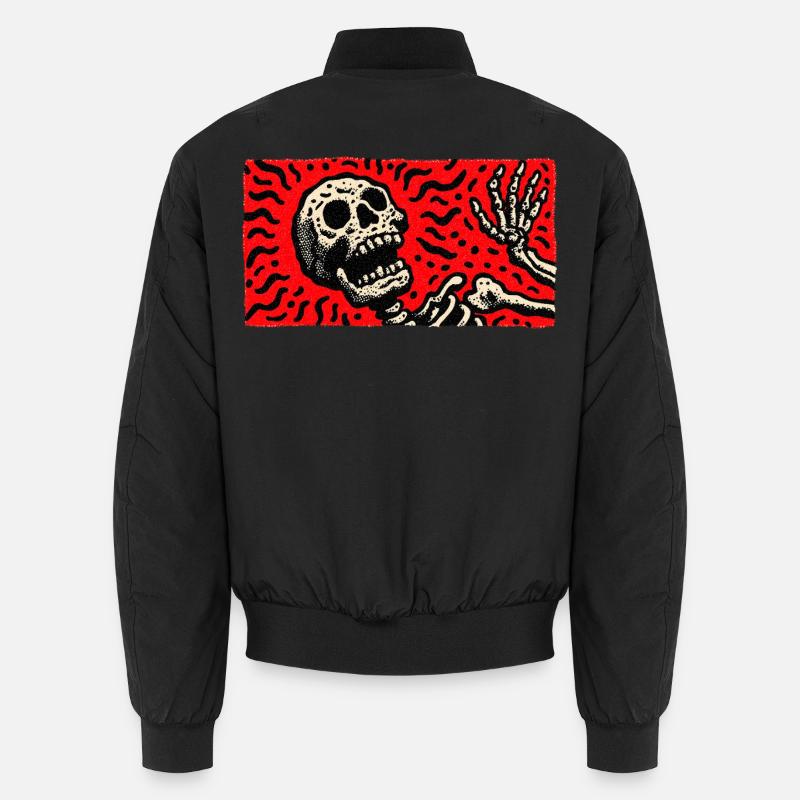 Squelette en imprimé rétro rouge sang Bomber unisexe