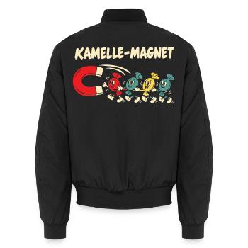 Kamelle Magnet Zoch Rosenmontag Kölner Karneval - Unisex Bomberjacke - Schwarz - Hinten - AI Model Male 185 light (185cm)