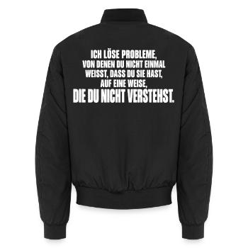 Techniker – Ich löse Probleme - Unisex Bomberjacke - Schwarz - Hinten - AI Model Male 185 light (185cm)