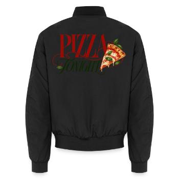 Pizza Tonight Pizza Slice - Unisex Bomberjacke - Schwarz - Hinten - AI Model Male 185 light (185cm)