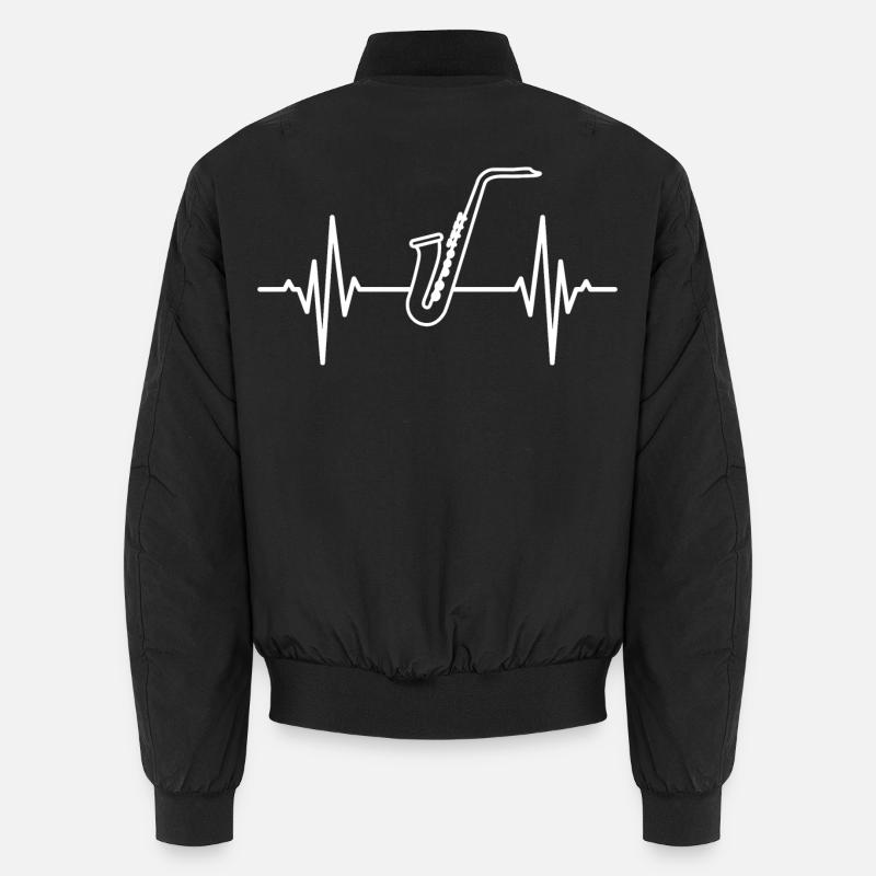 Saxophon Herzschlag - Unisex Bomberjacke - Schwarz