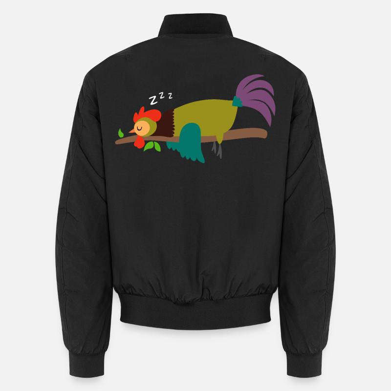 Sleeping Rooster Cockerel Chicken Design Gift Unisex Bomber Jacket