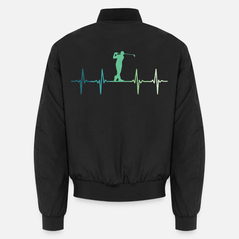 Golf Heartbeat Golfer Golfgeschenk Unisex Bomberjacke