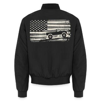Flaggierter Pickup Offroad-Spirit - Unisex Bomberjacke - Schwarz - Hinten - AI Model Male 185 light (185cm)