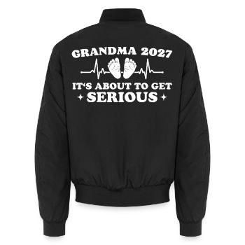Mommy 2027 Funny Pregnancy Announcement - Unisex Bomberjacke - Schwarz - Hinten - AI Model Male 185 light (185cm)