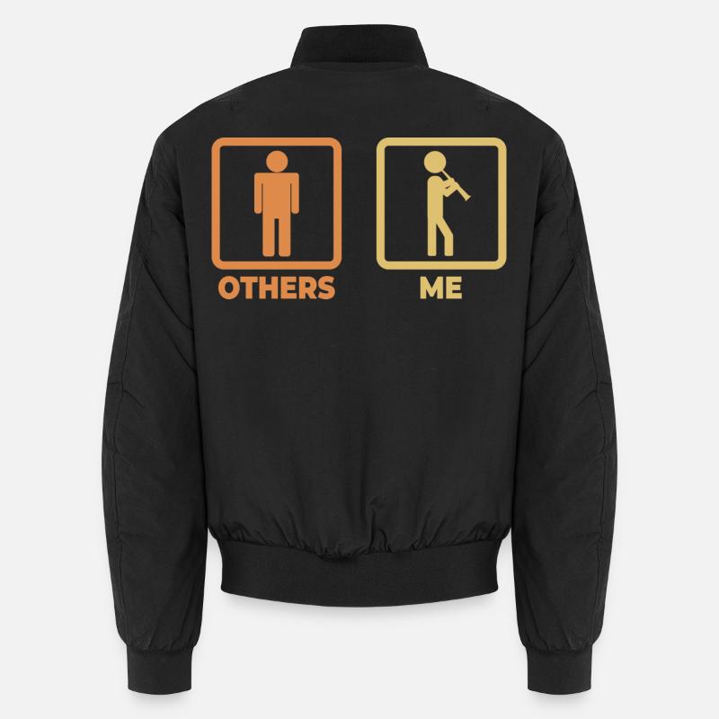 Funny clarinetist - Unisex Bomber Jacket - black