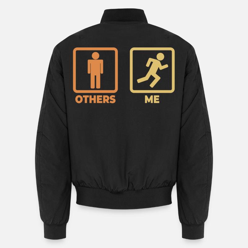 Runner stick figures - Unisex Bomber Jacket - black
