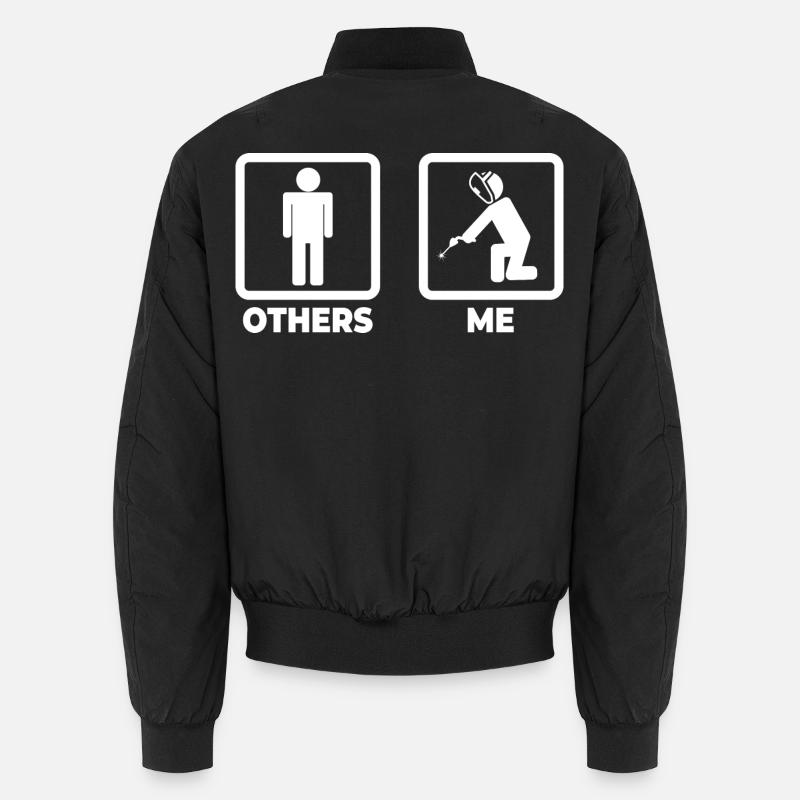 Schweißer Strichmännchen Unisex Bomberjacke