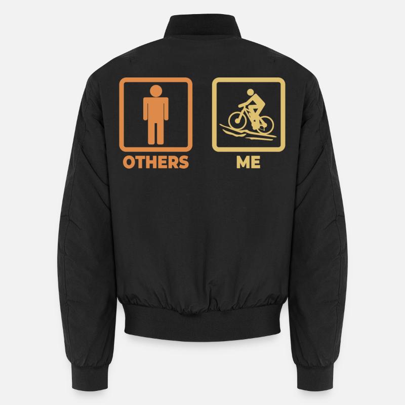 Mountain Biker Stick Figure Unisex Bomber Jacket