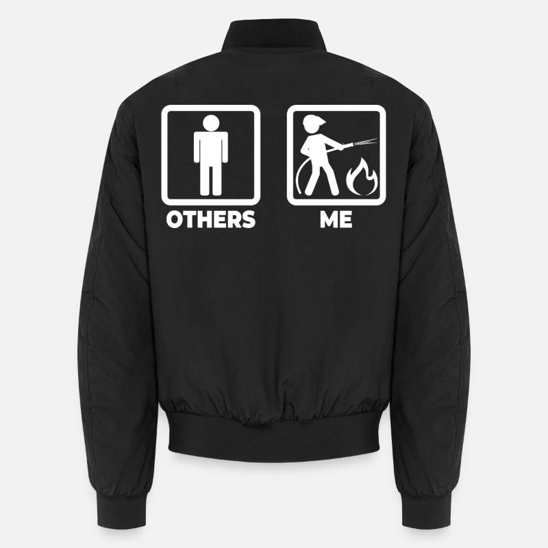Feuerwehr Strichmännchen - Unisex Bomberjacke - Schwarz