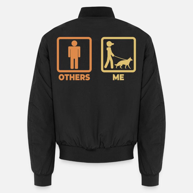 Schäferhund Strichmännchen Unisex Bomberjacke