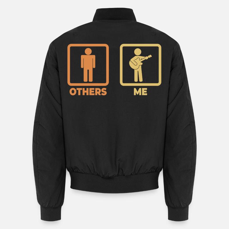 Gitarrist Strichmännchen - Unisex Bomberjacke - Schwarz