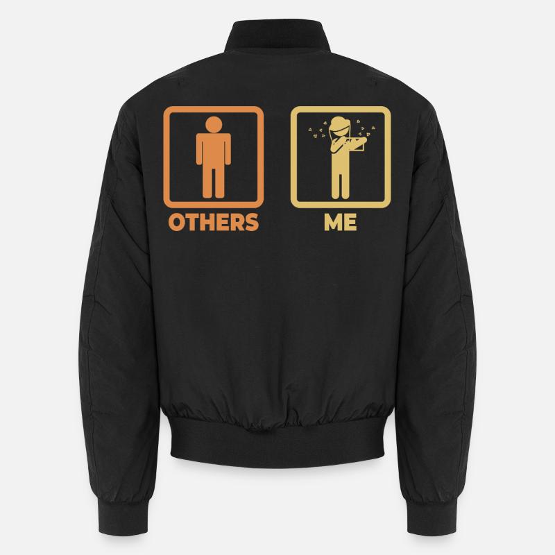 Beekeeper stick figures - Unisex Bomber Jacket - black