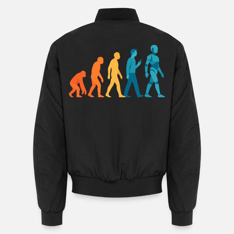 Evolution zum Roboter Outline - Unisex Bomberjacke - Schwarz