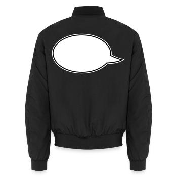Sprechblasen Comic links - Unisex Bomberjacke - Schwarz - Hinten - AI Model Male 185 light (185cm)