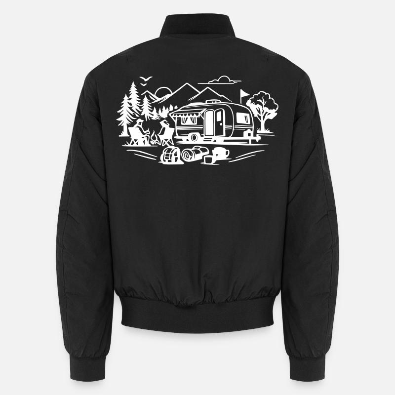 Camping - Unisex Bomber Jacket - black