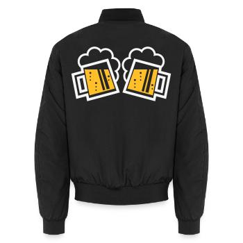 2 Bayrische Prosten (NEG) - Unisex Bomberjacke - Schwarz - Hinten - AI Model Male 185 light (185cm)