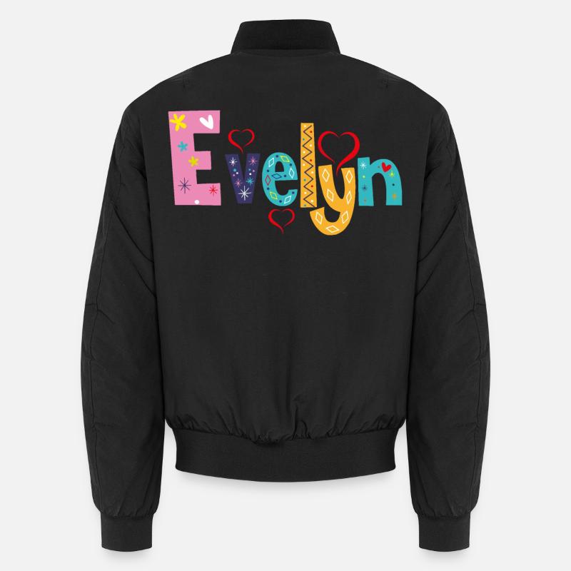 Personalized Evelyn Name - Unisex Bomber Jacket - black