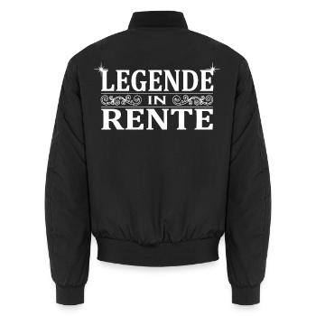 Legende in Rente Ornament - Unisex Bomberjacke - Schwarz - Hinten - AI Model Male 185 light (185cm)