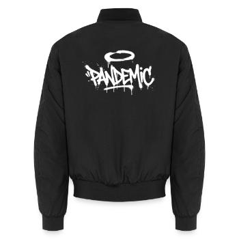 Pandemic Graffiti Halo Print - Unisex Bomber Jacket - black - Back - AI Model Male 185 light (185cm)