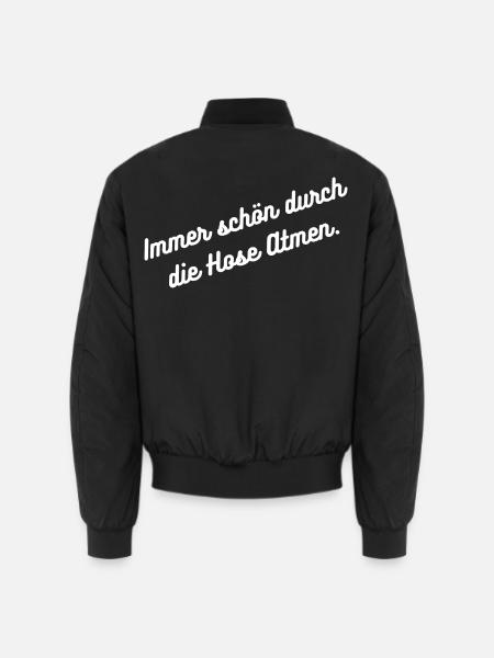 HN Durch die Hose Atmen - Script - Unisex Bomberjacke - Schwarz