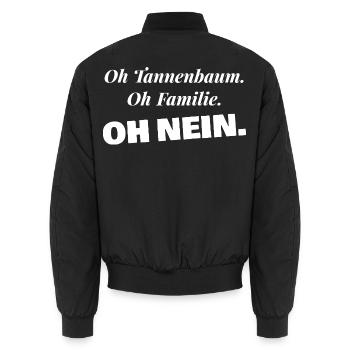 Oh Tannenbaum Oh Familie Oh nein - Weihnachten - Unisex Bomberjacke - Schwarz - Hinten - AI Model Male 185 light (185cm)