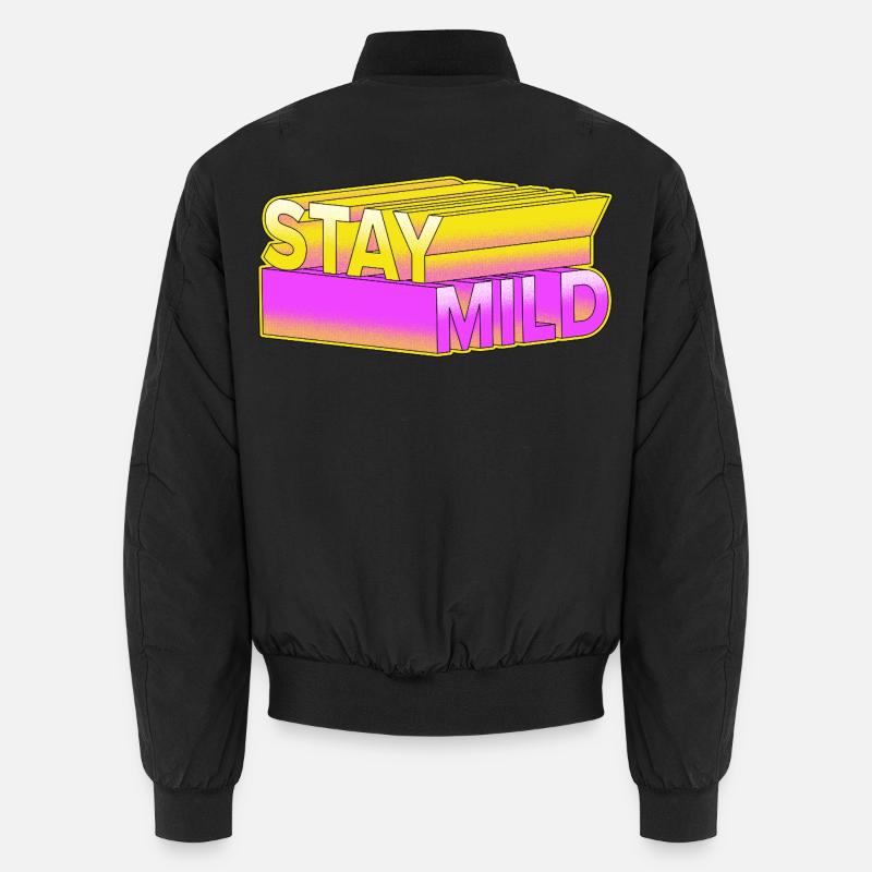 Stay Mild – Neon 3D Retro Look - Unisex Bomberjacke - Schwarz